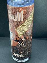 Load image into Gallery viewer, Brown Bling Red Bull Tumbler