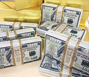 Luxury 10,000 Crystal Rhinestone Clutch Money Bag