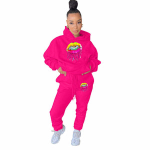KB Glam Collection Women’s Jogger Outfit Matching Sweat Suits Long Sleeve Hooded Sweatshirt and Sweatpants 2 Piece Sports Sets Tracksuit