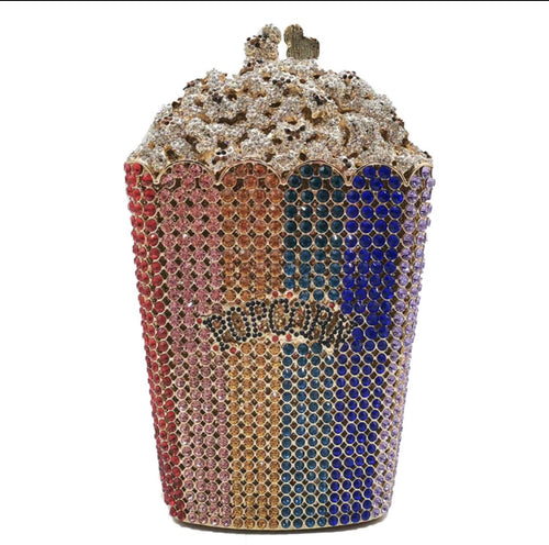 Luxury Colorful Bling Diamond Popcorn Crystal Clutch