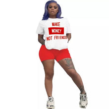 Load image into Gallery viewer, Summer Women Fashion Casual Two Piece “Make Money Not Friends”