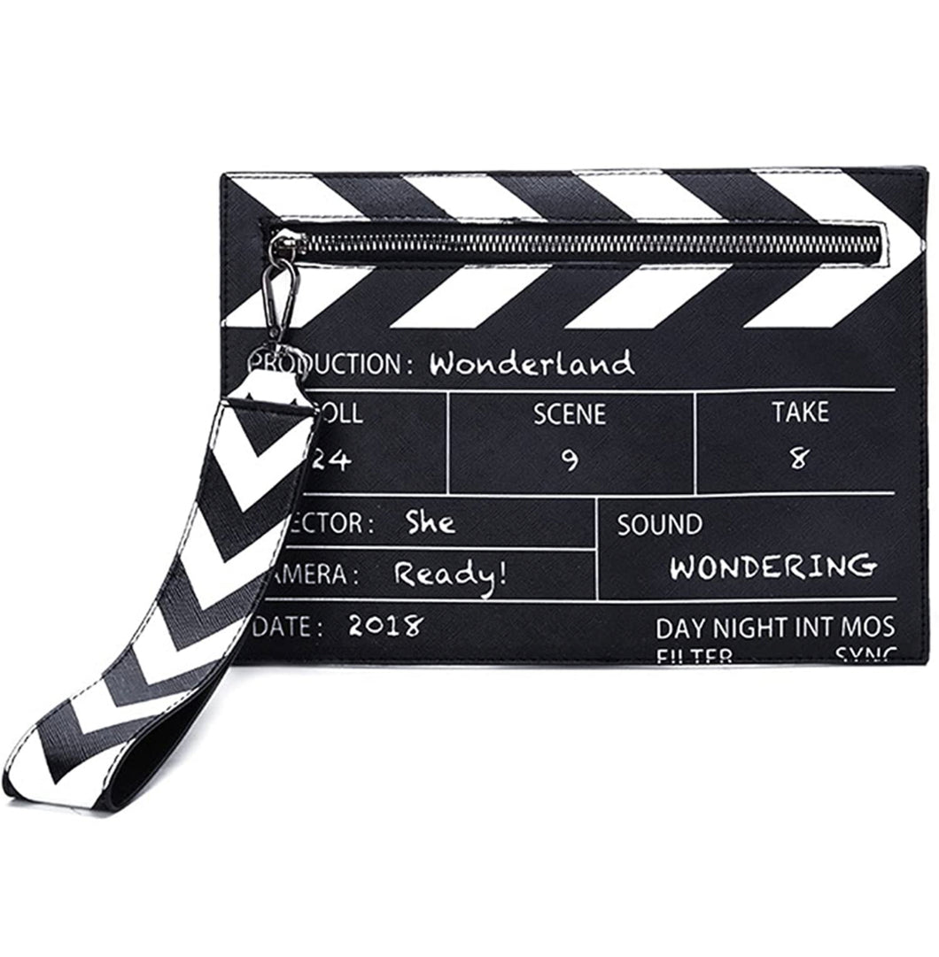 Movie Film Cut Action Clapboard Clutch